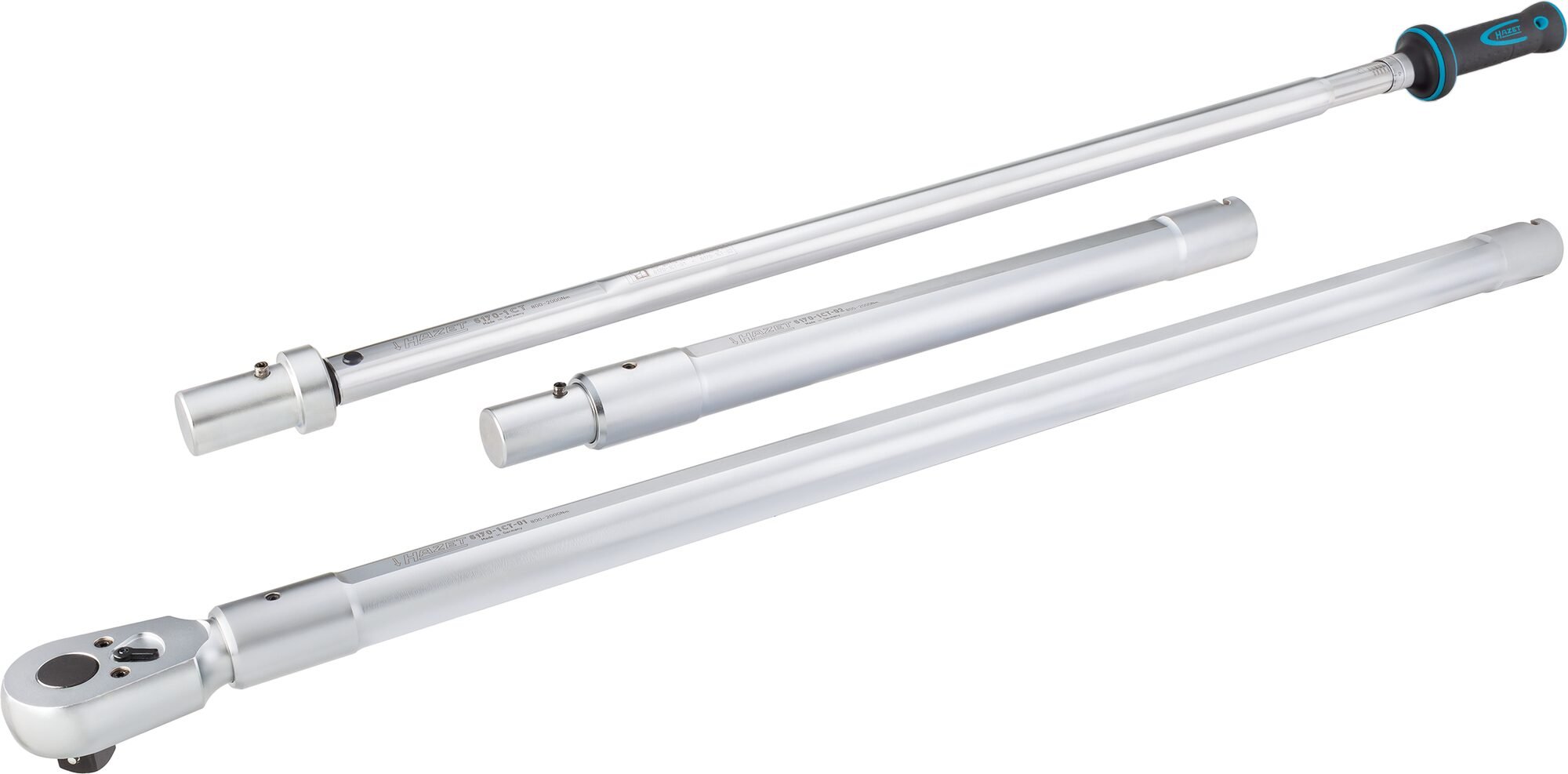 HAZET Momentsleutel 6170-1CT - Draaimomentbereik min-max: 800 - 2000 Nm - Nauwkeurigheid: 4% - 1 inch (25 mm) vierkant massief - Lengte: 3033 mm