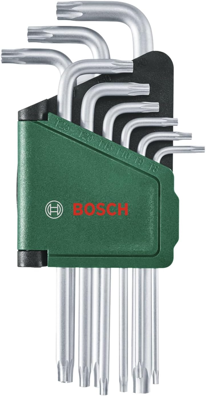 Bosch Groen Torx key set 9-piece (Sleutelset Torx 9 stuks: T8 9 10 15 20 25 27 30 40) 1600A02Z9C