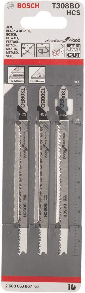 Bosch Accessoires Decoupeerzaagblad T 308 BO Extraclean for Wood 3st - 2608663867