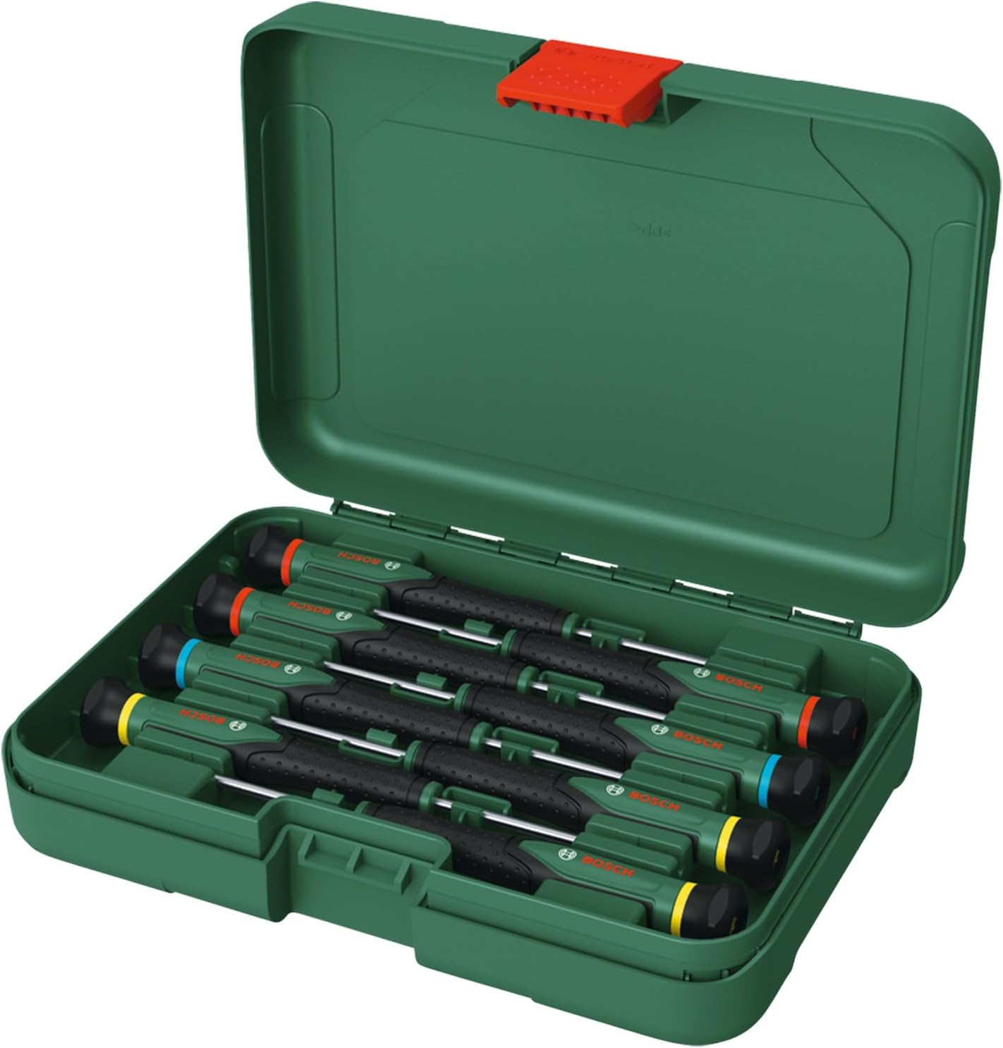 Bosch Groen Precision screwdriver set 8-piece (Precisieschroevendraaierset 60mm 8 stuks: SL1 5 SL2 5 SL3 PH00 PH0 TX5 TX6 TX8) 1600A02Z9M