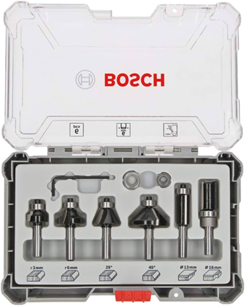 Bosch Accessoires 8-delige gemengde freesset - schachtdiameter 6 mm - 2607017468