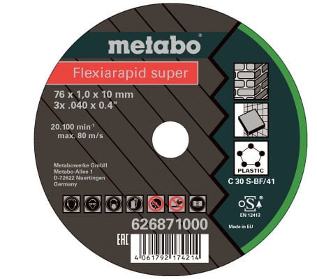 Metabo Doorslijpschijven | 5 Stuks | "Flexiarapid Super" | Universeel - 626871000