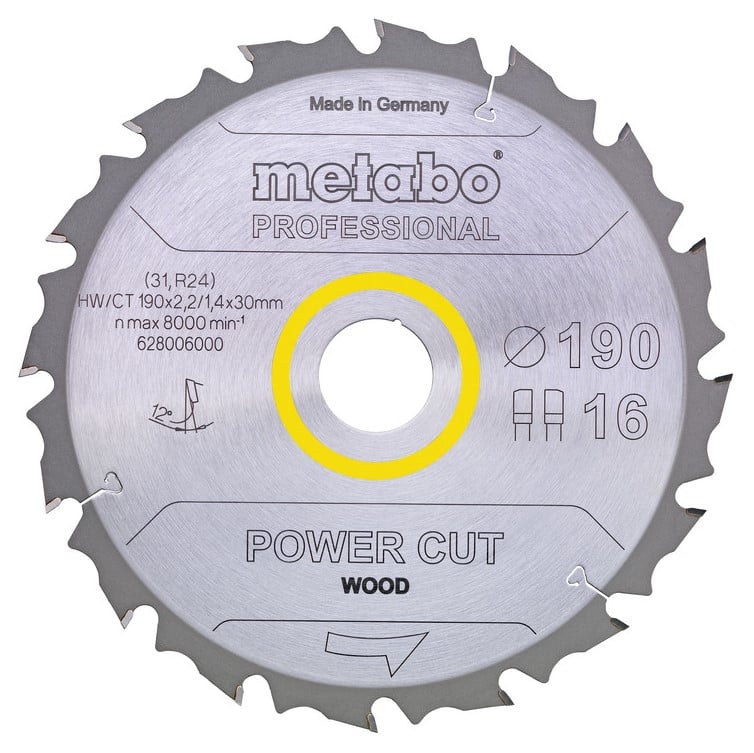 Metabo Accessoires Zaagblad "Power cut wood - Professional", 160X20, Z30 WZ 5° - 628071000