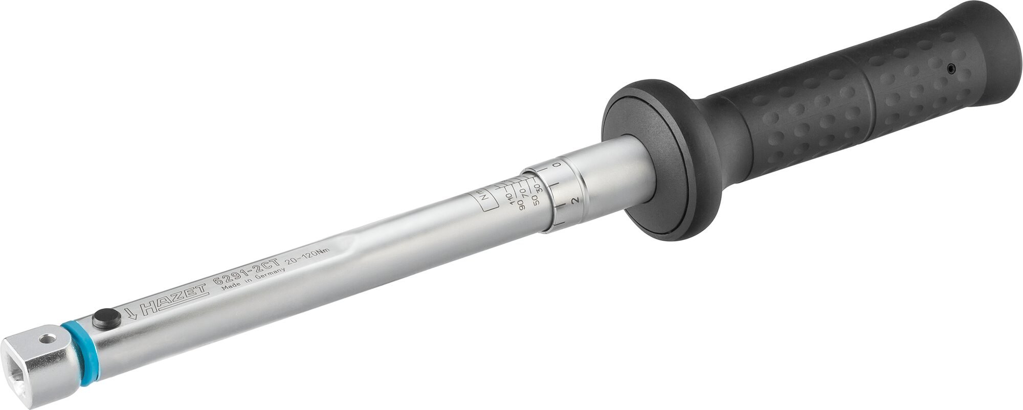 HAZET Momentsleutel 6291-2CT - Draaimomentbereik min-max: 20 - 120 Nm - Nauwkeurigheid: 2% - 9 x 12 mm insteekvierkant hol - Lengte: 389 mm