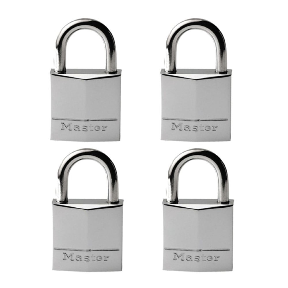 Masterlock 4 x 20mm - 12mm steel shackle, 4mm diam. - 3-pin cylinder - keyed alik - 629EURQ
