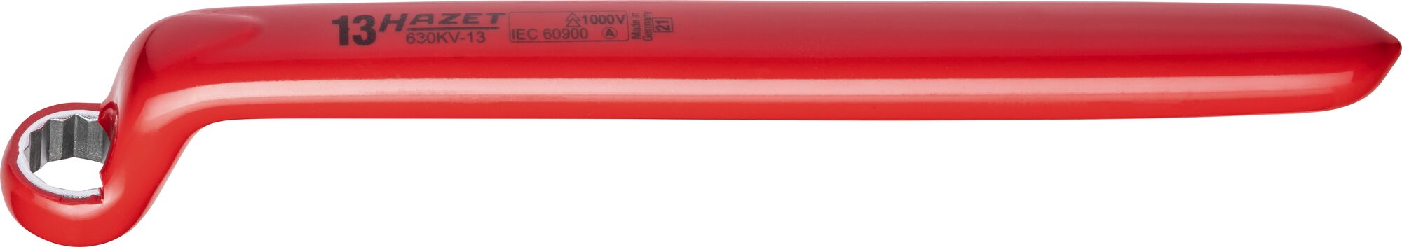 HAZET Enkele ringsleutel · geïsoleerd 630KV-13 · Buitentwaalfkant profiel · SW 13 mm