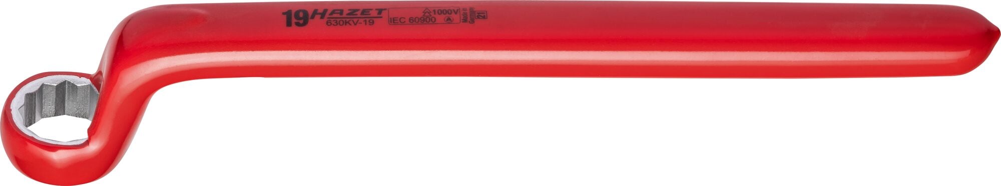 HAZET Enkele ringsleutel · geïsoleerd 630KV-19 · Buitentwaalfkant profiel · SW 19 mm