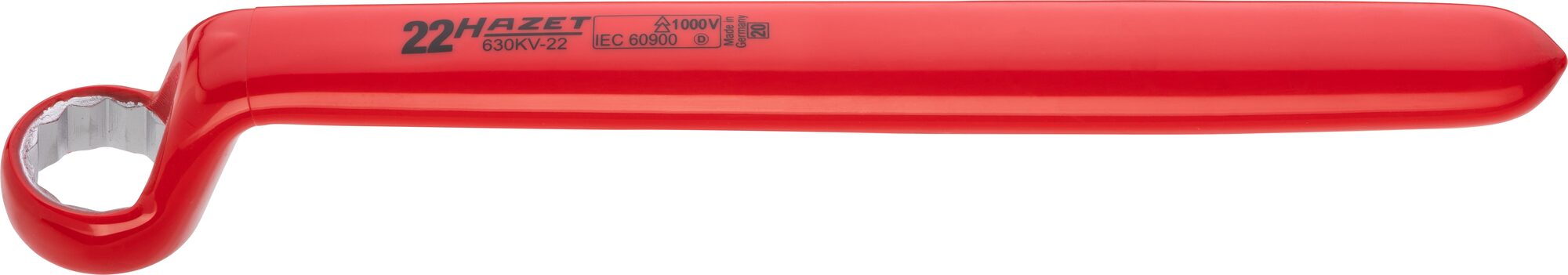 HAZET Enkele ringsleutel · geïsoleerd 630KV-22 · Buitentwaalfkant profiel · SW 22 mm