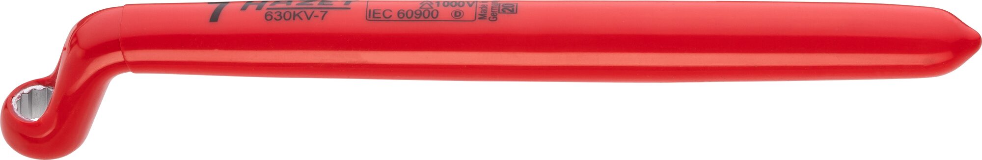HAZET Enkele ringsleutel · geïsoleerd 630KV-7 · Buitentwaalfkant profiel · SW 7 mm