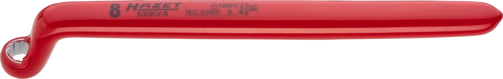 HAZET Enkele ringsleutel · geïsoleerd 630KV-8 · Buitentwaalfkant profiel · SW 8 mm
