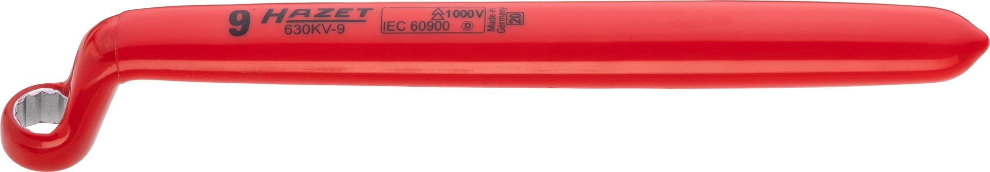 HAZET Enkele ringsleutel · geïsoleerd 630KV-9 · Buitentwaalfkant profiel · SW 9 mm