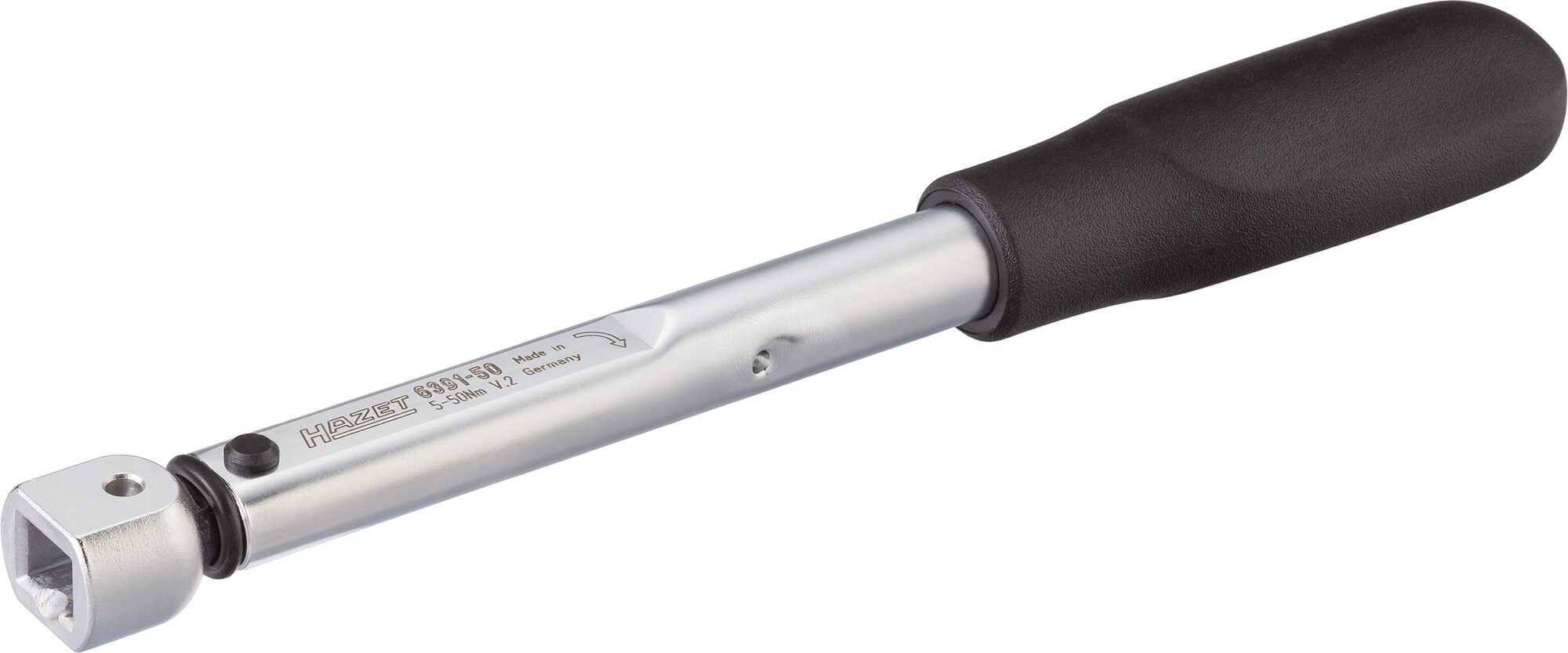 HAZET Momentsleutel 6391-50 - Draaimomentbereik min-max: 5 - 50 Nm - Nauwkeurigheid: 2% - 9 x 12 mm insteekvierkant hol - Lengte: 241 mm