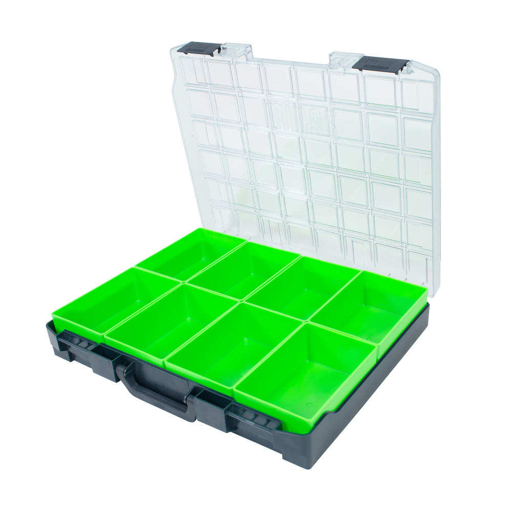 Zevim Kunststof Assortimentskoffer | 8 Inzetbakjes | Groen - 2153306608
