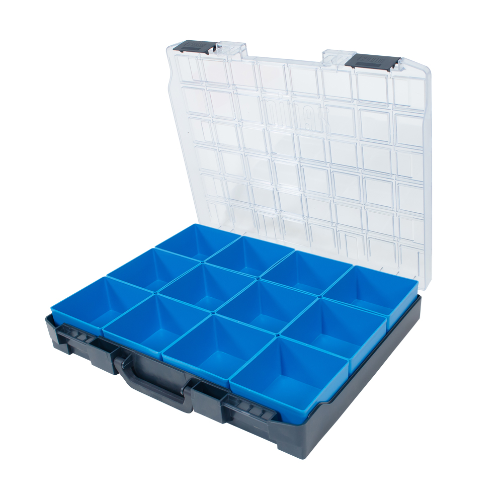Zevim Kunststof Assortimentskoffer | 12 Inzetbakjes | Blauw - 2153306612