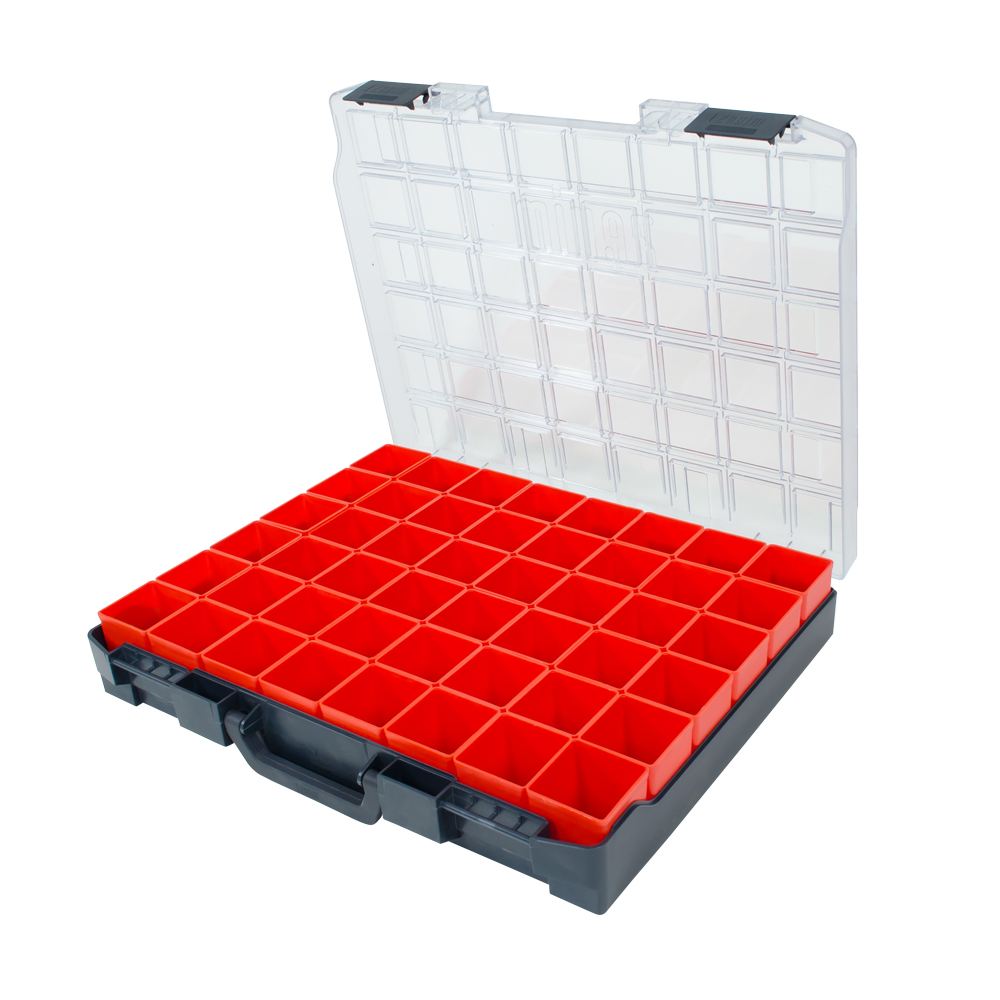 Zevim Kunststof Assortimentskoffer | 48 Inzetbakjes | Rood - 2153306648