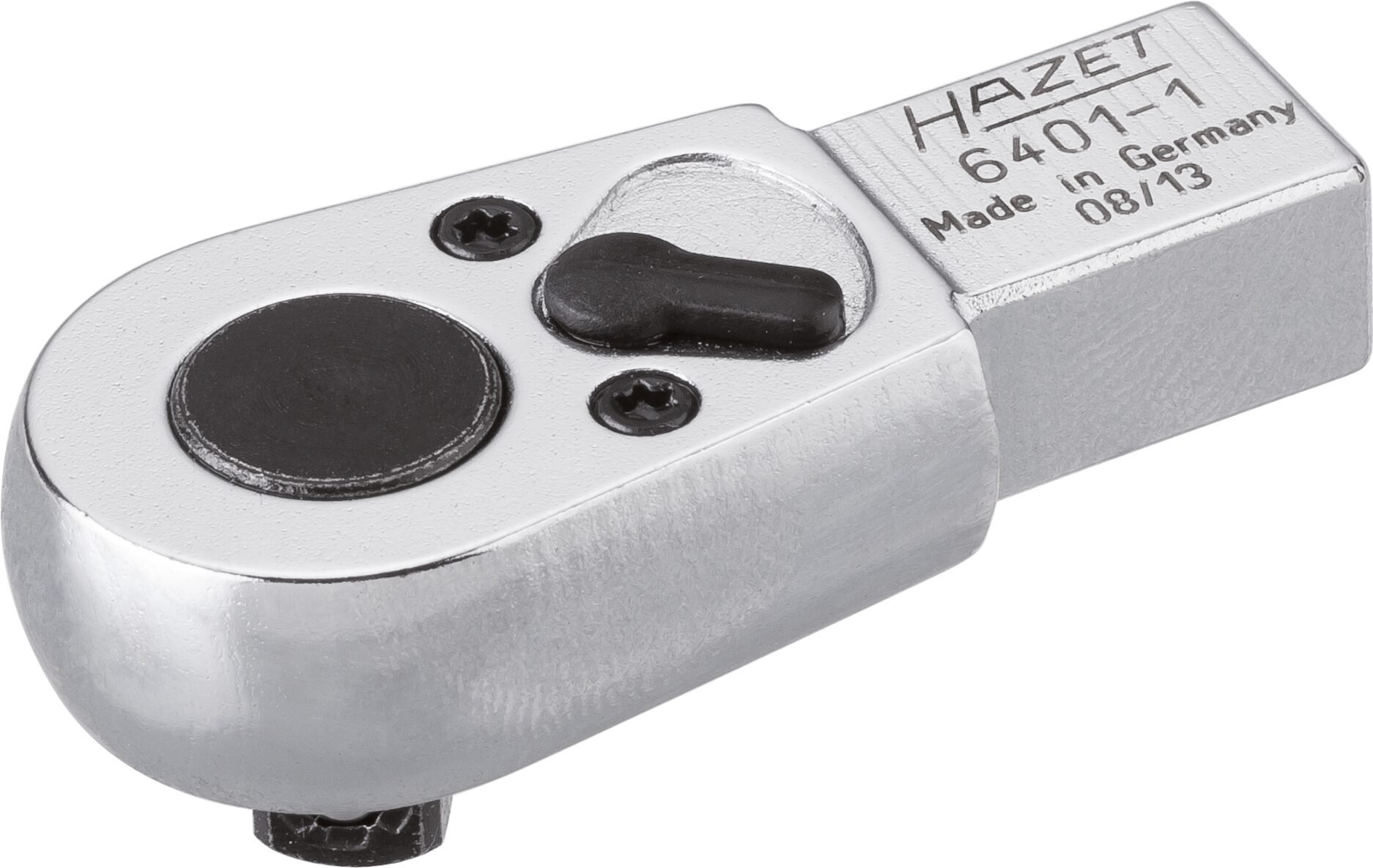HAZET Insteek-omschakelratel 6401-1 · 9 x 12 mm insteekvierkant massief · 1/4 inch (6,3 mm) vierkant massief · Lengte: 46,5 mm