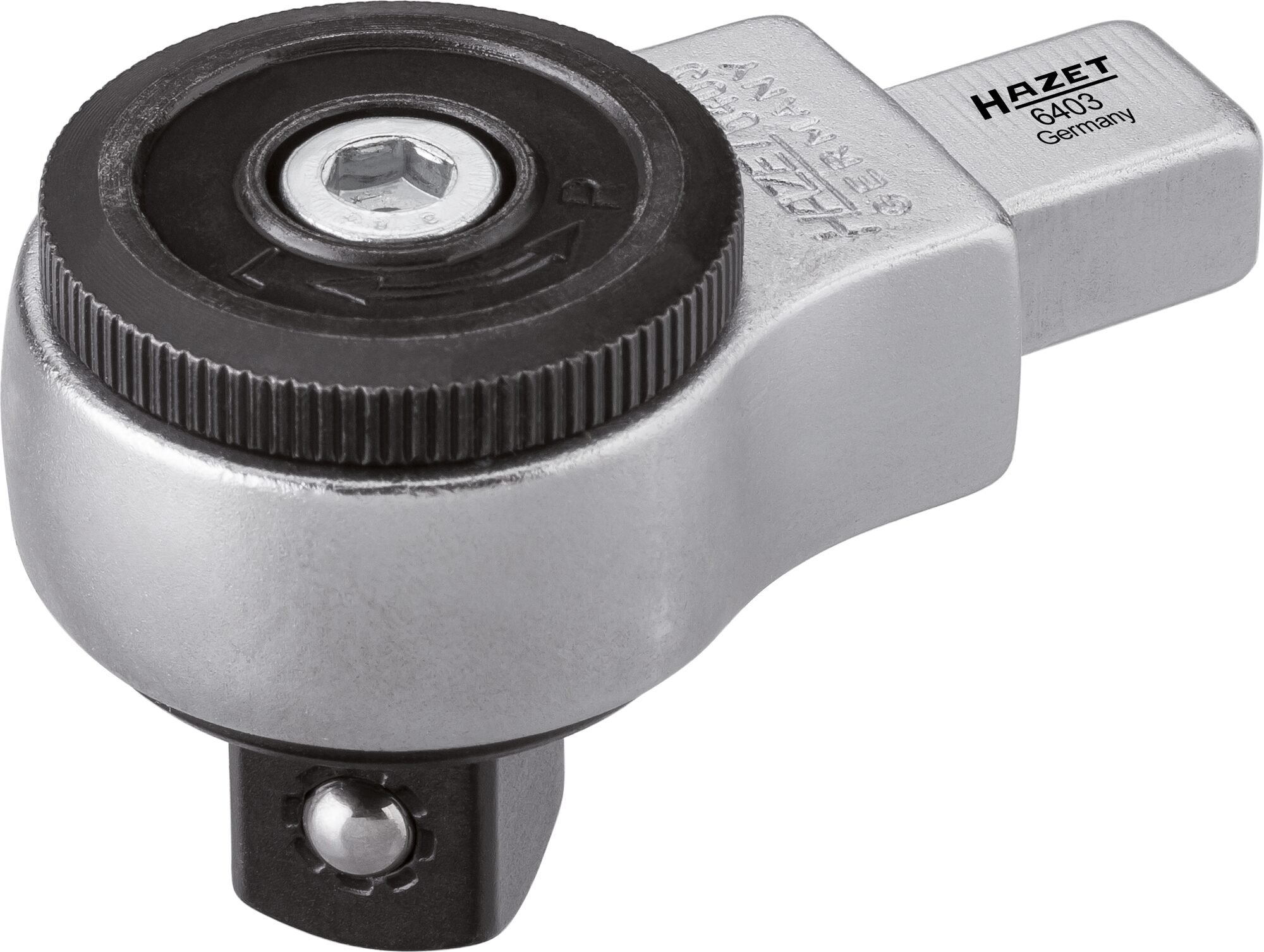HAZET Insteek-omschakelratel 6403 · 9 x 12 mm insteekvierkant massief · 1/2 inch (12,5 mm) vierkant massief · Lengte: 58,5 mm