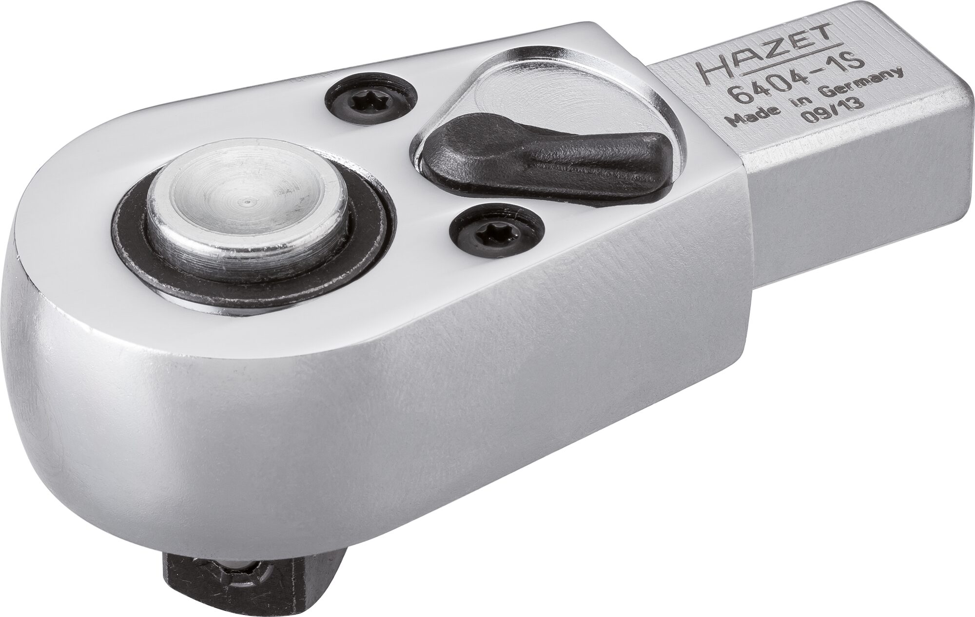 HAZET Insteek-omschakelratel 6404-1S · 14 x 18 mm insteekvierkant massief · 1/2 inch (12,5 mm) vierkant massief · Lengte: 83,5 mm