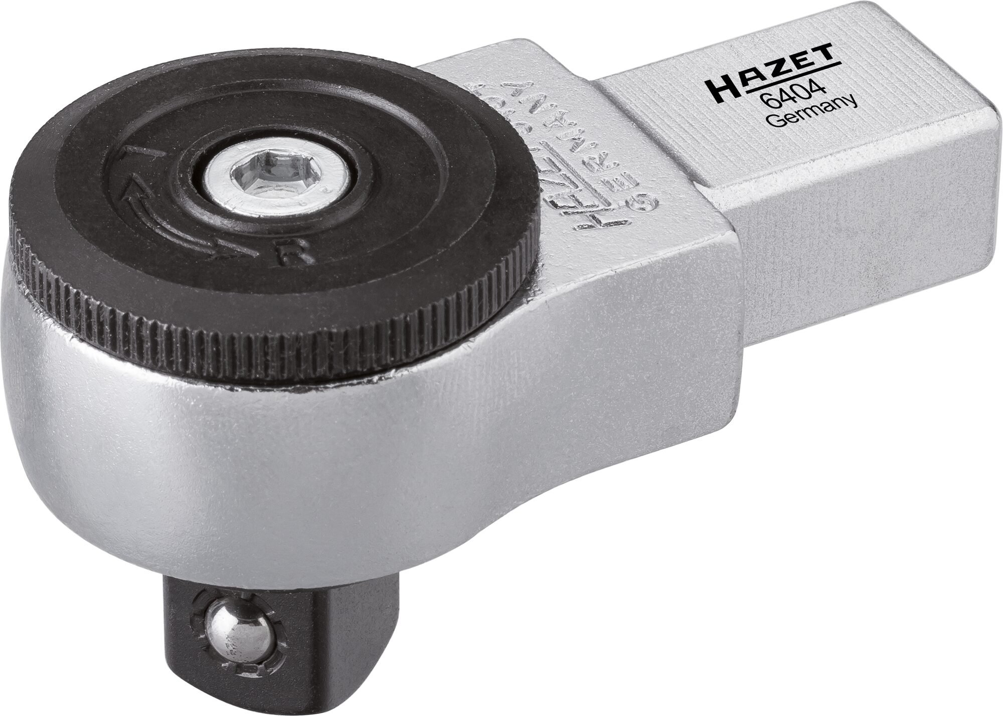 HAZET Insteek-omschakelratel 6404 · 14 x 18 mm insteekvierkant massief · 1/2 inch (12,5 mm) vierkant massief · Lengte: 70,5 mm