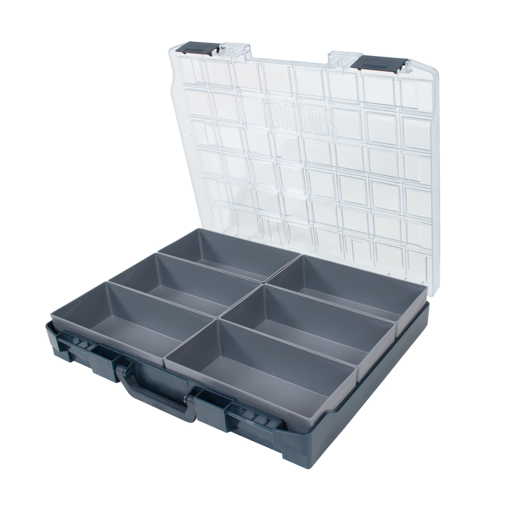 Zevim Kunststof Assortimentskoffer | 6 Inzetbakjes | Grijs - 2153306606