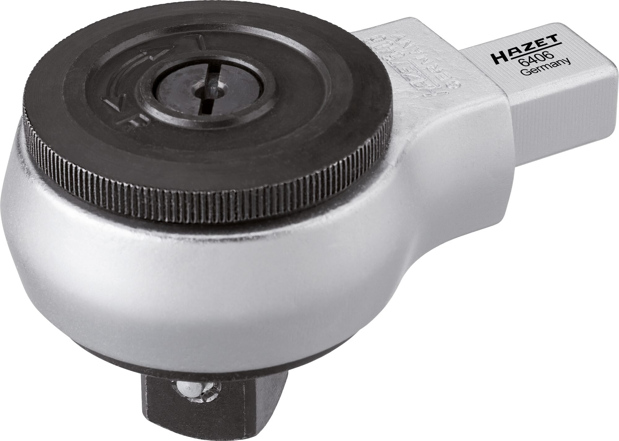 HAZET Insteek-omschakelratel 6406 · 14 x 18 mm insteekvierkant massief · 3/4 inch (20 mm) vierkant massief · Lengte: 101 mm