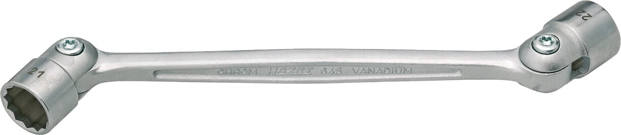 HAZET Dubbele gewrichtssleutel 645-16X17 · Buitentwaalfkant profiel · SW 16 x 17 mm