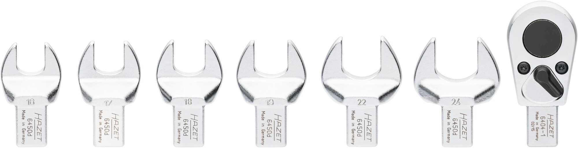 HAZET Insteekgereedschapset 6450D/7 · 14 x 18 mm insteekvierkant massief · Buiten-zeskant-profiel, 1/2 inch (12,5 mm) vierkant massief · 7-delig · 16
