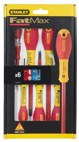 Stanley handgereedschap 6-Delige FatMax Schroevendraaierset Vde PZ Parallel/Pozidriv - 0-65-443