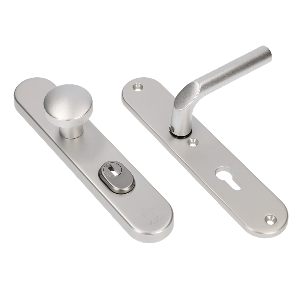 AMI Veiligheidsbeslag 250/50/15 Kt 72 Knop 169/50 Deurkruk 369 Profielcilinder 72 F1 Deurdikte 38/42 Mm - 656221