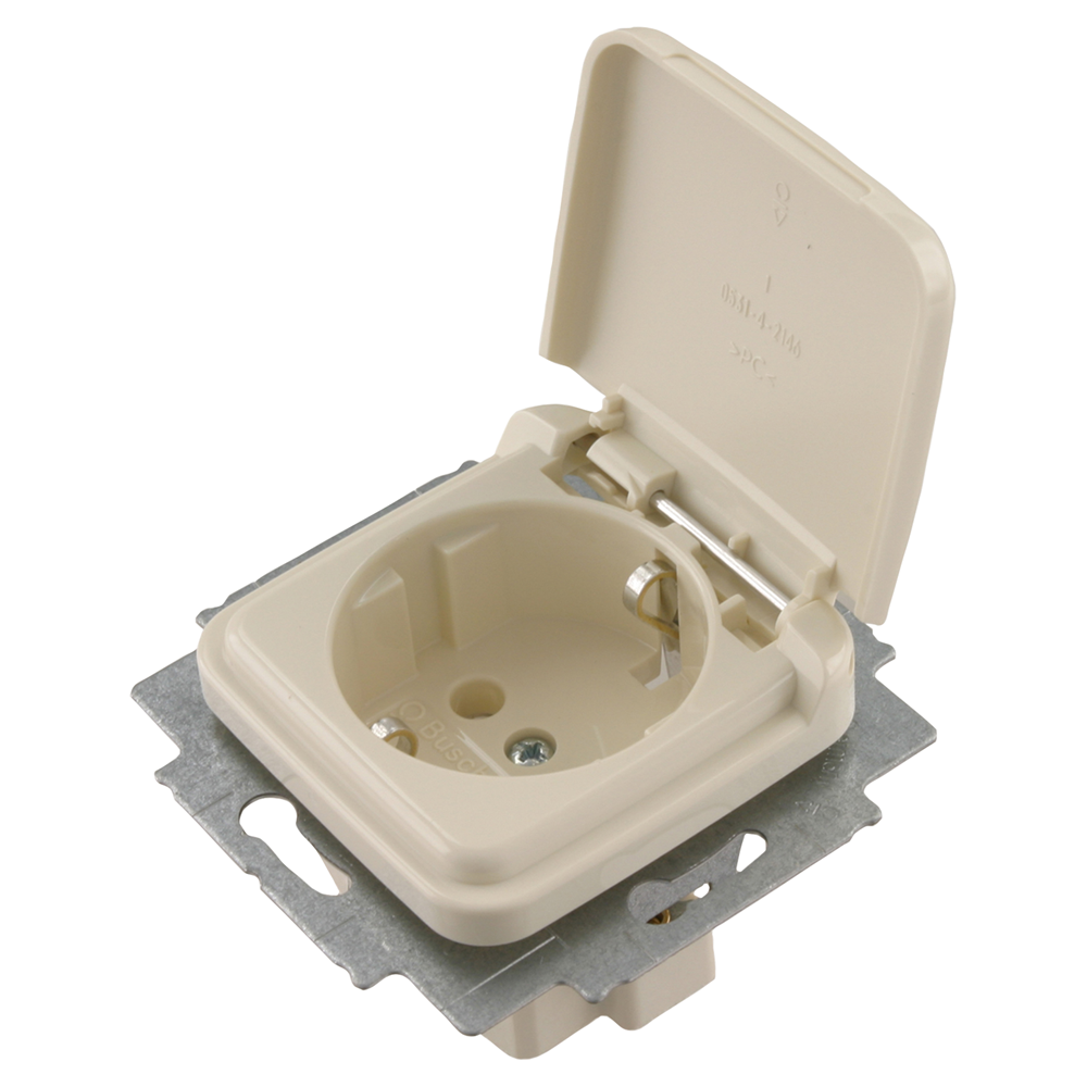 Busch-Jaeger SI Contactdoos | Inbouw | 1-voudig | Randaarde | Crème - 66.000.44 afbeelding