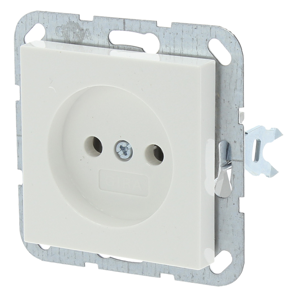 Gira System 55 Contactdoos | Inbouw | 1-voudig | Polarwit - 66.051.40 afbeelding