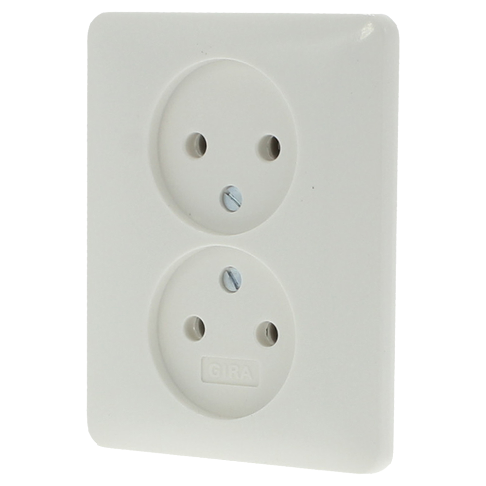 Gira System 55 Contactdoos | Inbouw | 2-voudig | Polarwit - 66.051.49 afbeelding