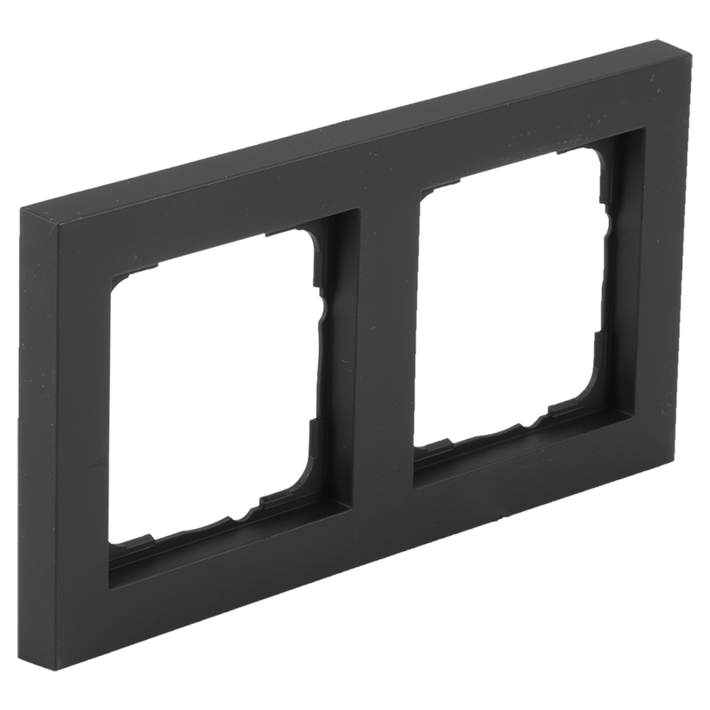 Gira E2 Afdekraam | Inbouw | 2-voudig Verticaal/Horizontaal | Zwart - 66.053.22 afbeelding