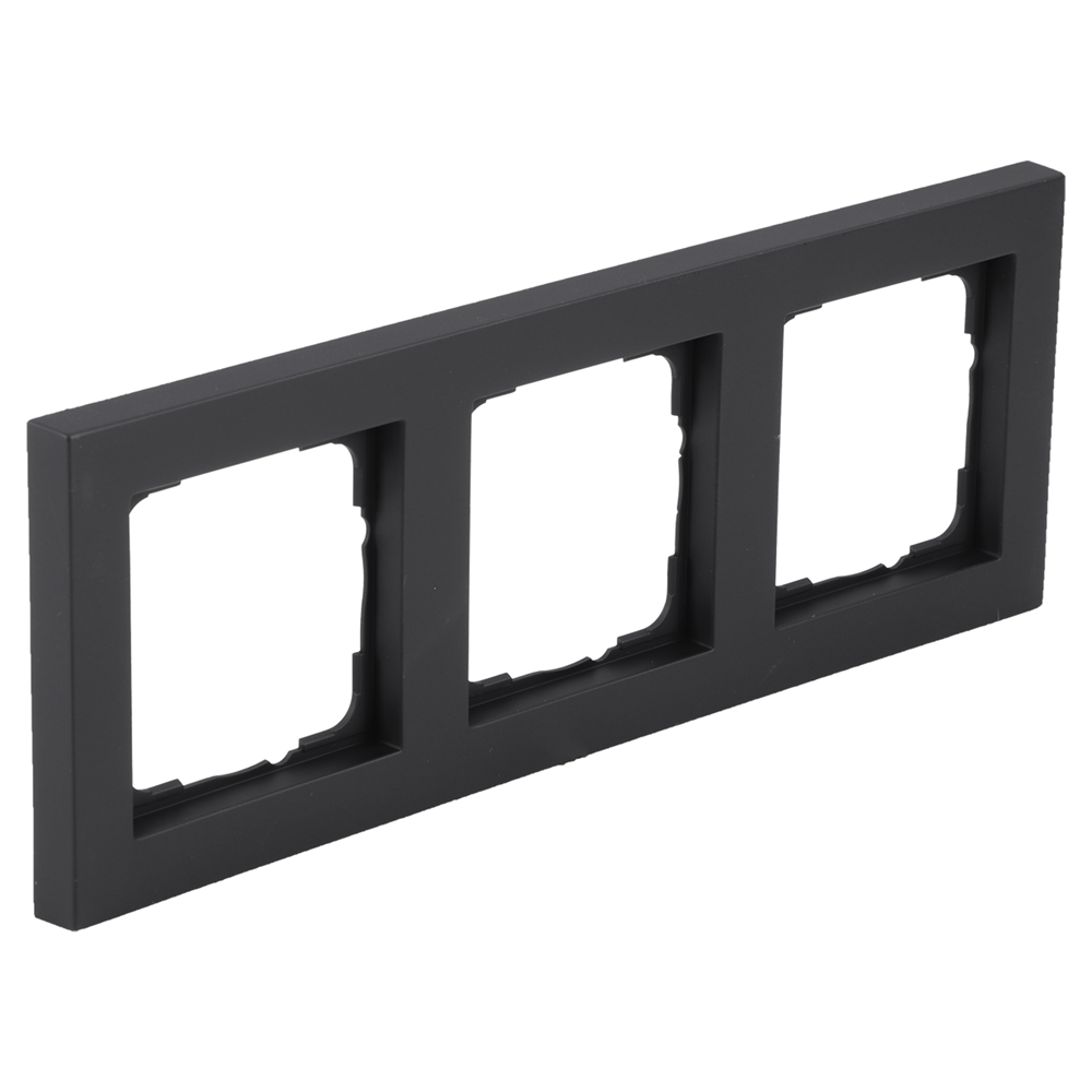 Gira E2 Afdekraam | Inbouw | 3-voudig Verticaal/Horizontaal | Zwart - 66.053.24 afbeelding 1