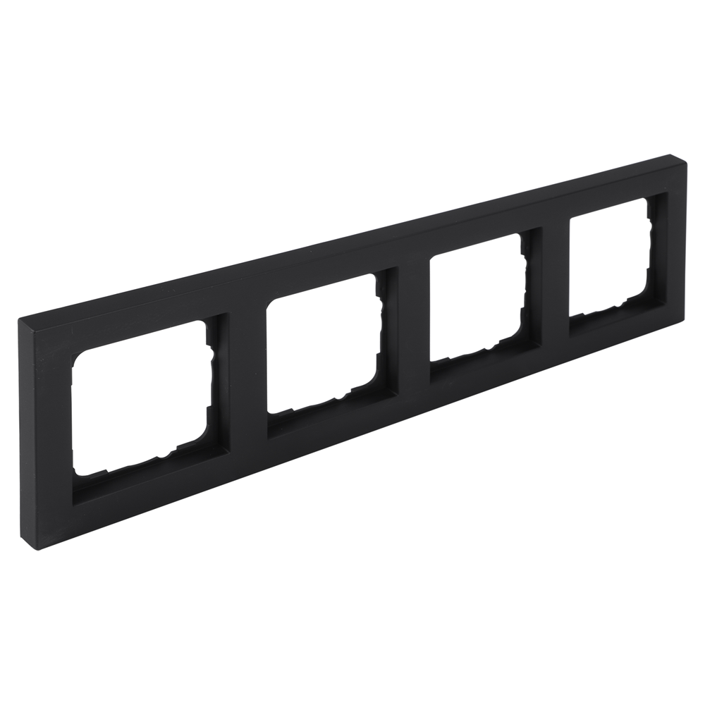Gira E2 Afdekraam | Inbouw | 4-voudig Verticaal/Horizontaal | Zwart - 66.053.26 afbeelding
