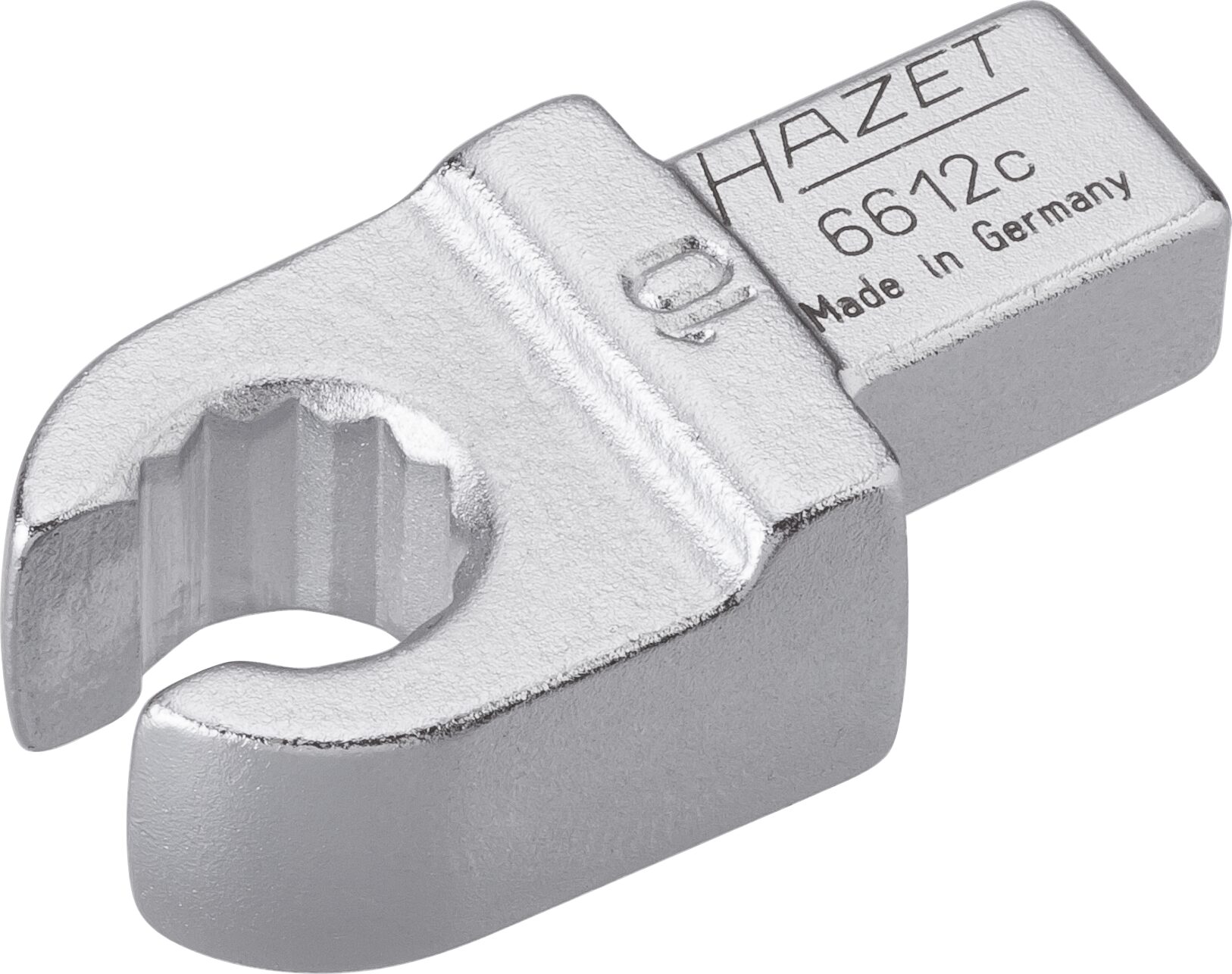 HAZET Insteek-ringsleutel · open 6612C-10 · 9 x 12 mm insteekvierkant massief · Buitentwaalfkant profiel · SW 10 mm