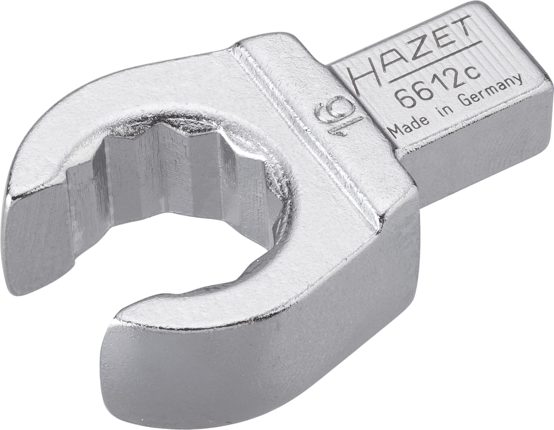 HAZET Insteek-ringsleutel · open 6612C-16 · 9 x 12 mm insteekvierkant massief · Buitentwaalfkant profiel · SW 16 mm