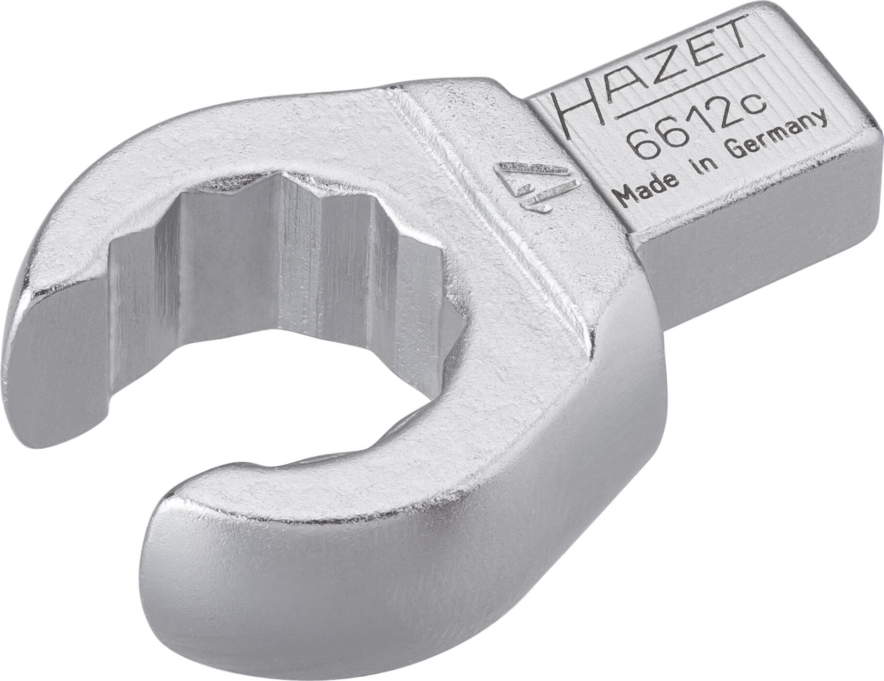 HAZET Insteek-ringsleutel · open 6612C-17 · 9 x 12 mm insteekvierkant massief · Buitentwaalfkant profiel · SW 17 mm