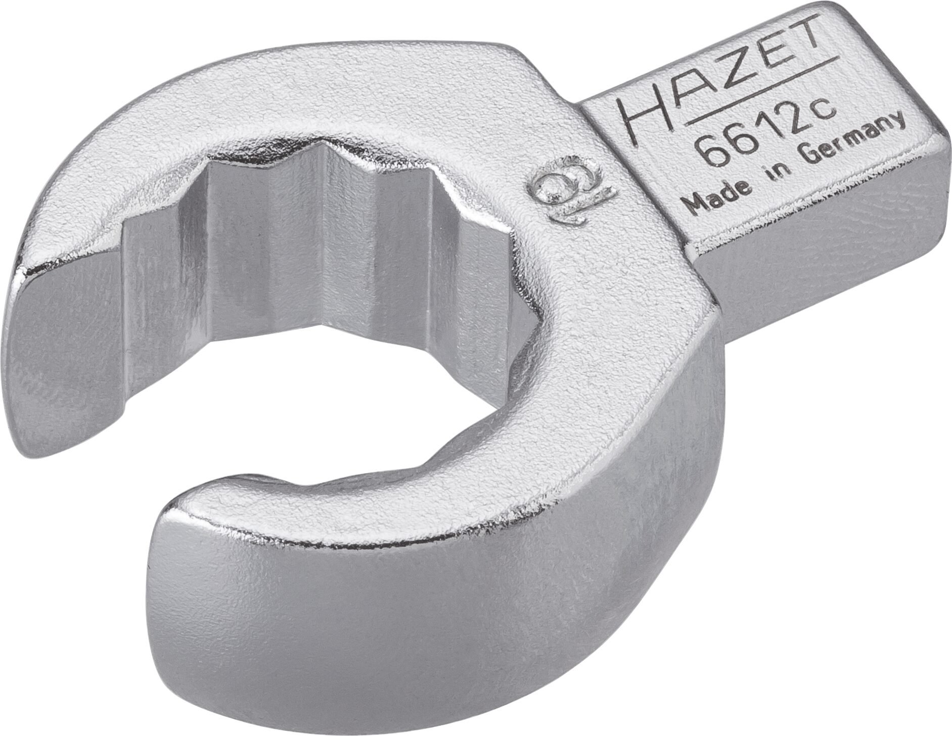 HAZET Insteek-ringsleutel · open 6612C-19 · 9 x 12 mm insteekvierkant massief · Buitentwaalfkant profiel · SW 19 mm