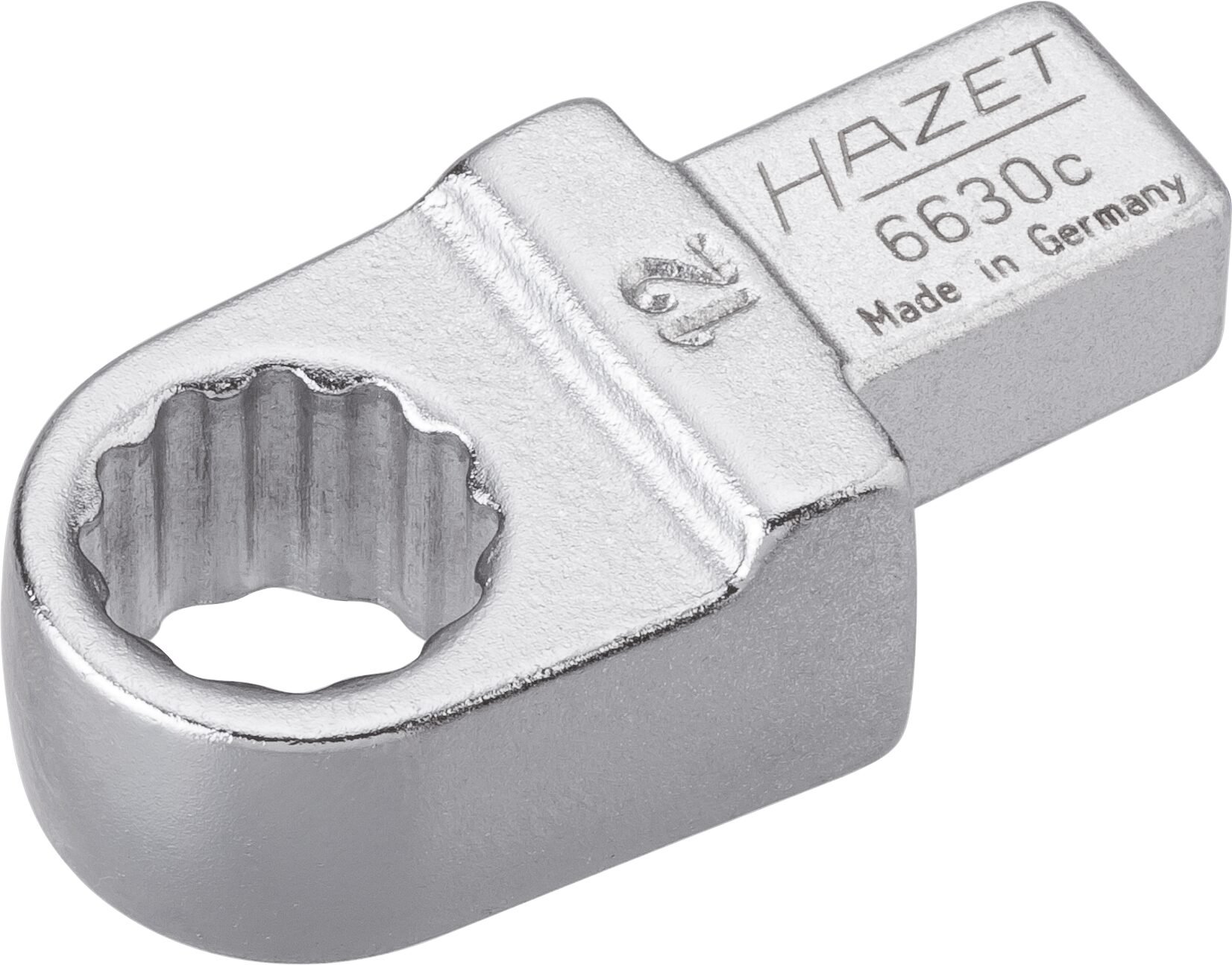 HAZET Insteekringsleutel 6630C-12 · 9 x 12 mm insteekvierkant massief · Buitentwaalfkant tractieprofiel · SW 12 mm