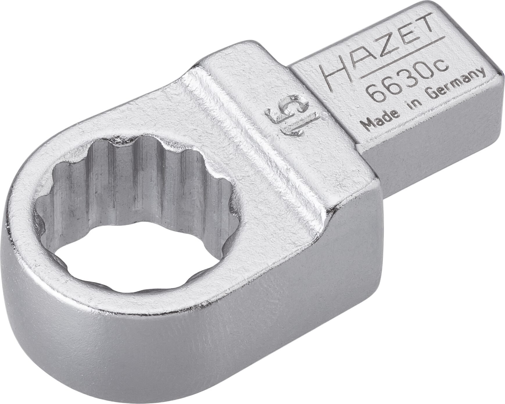 HAZET Insteekringsleutel 6630C-15 · 9 x 12 mm insteekvierkant massief · Buitentwaalfkant tractieprofiel · SW 15 mm