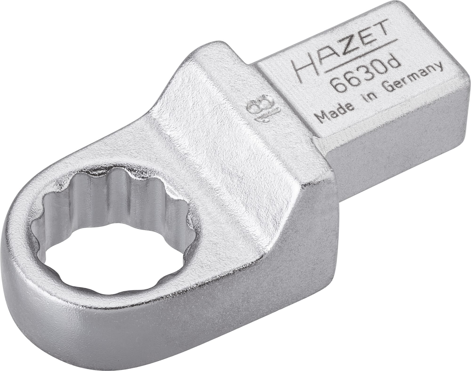 HAZET Insteekringsleutel 6630D-18 · 14 x 18 mm insteekvierkant massief · Buitentwaalfkant tractieprofiel · SW 18 mm