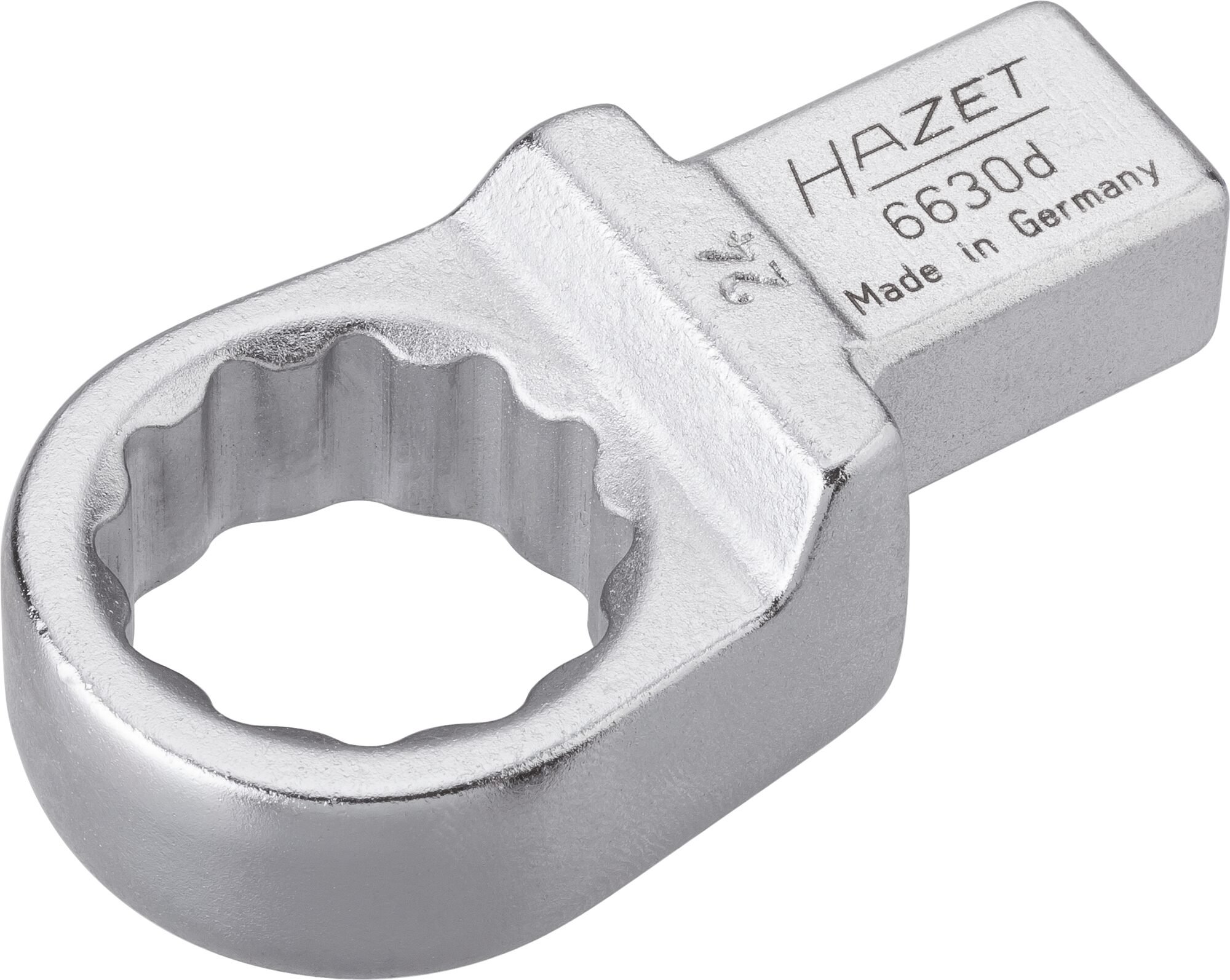 HAZET Insteekringsleutel 6630D-24 · 14 x 18 mm insteekvierkant massief · Buitentwaalfkant tractieprofiel · SW 24 mm