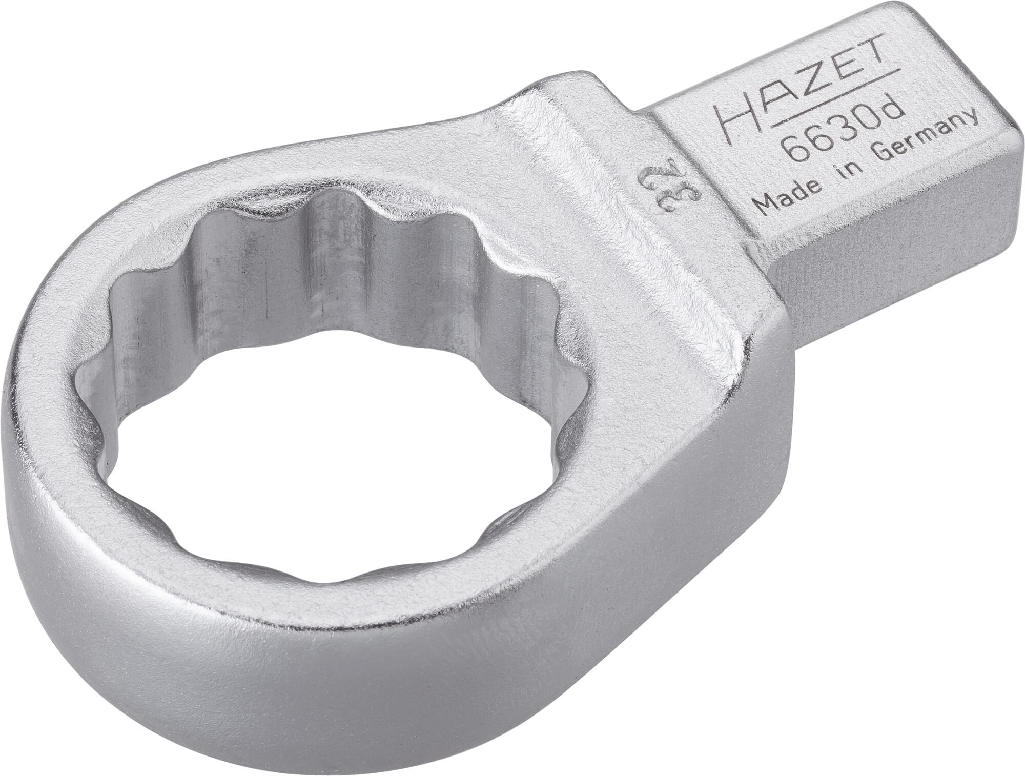 HAZET Insteekringsleutel 6630D-32 · 14 x 18 mm insteekvierkant massief · Buitentwaalfkant tractieprofiel · SW 32 mm