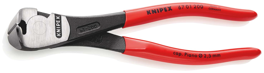 Knipex Kracht-Voorsnijtang | 200 mm Lengte | Kunststof Bekleed | Zwart Geatramenteerd - 67 01 200 SB