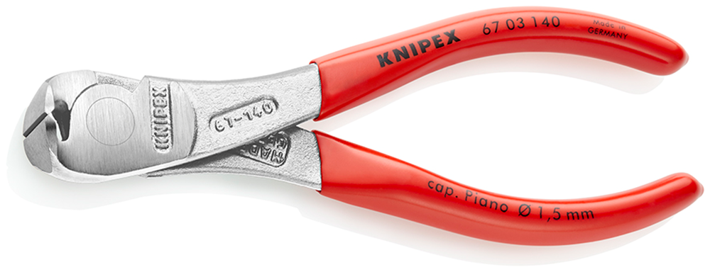 Knipex Kracht-Voorsnijtang | 145 mm Lengte | Kunststof Bekleed | Verchroomd - 67 03 140