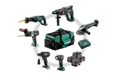 Metabo Combo set 6.1 | Accu-machines set | 18V | SB 18 LTX | KH 18 LTX 24 | W 18 L 9-125 QUICK | ASE 18 LTX | SSW 18 LTX 300 BL | ULA 14.4-18 LED | in