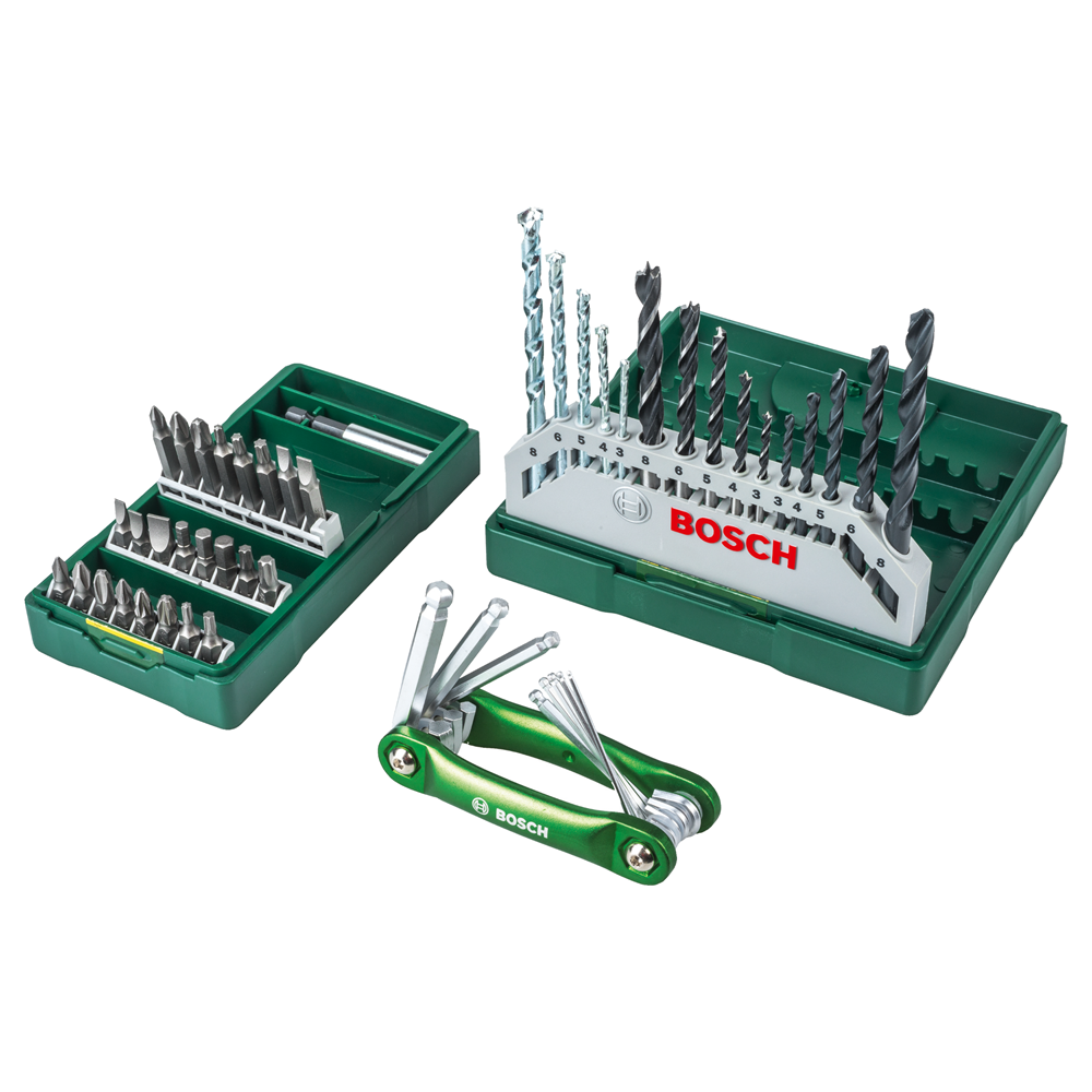 Bosch X-Line borenset - 41-delig - Voor hout, metaal en steen - Met multifunctionele inbussleutelset