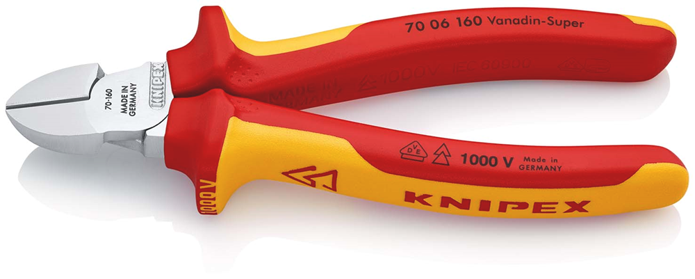 Knipex Zijsnijtang verchr./comfort 160 mm VDE - 70 06 160 SB - 7006160SB