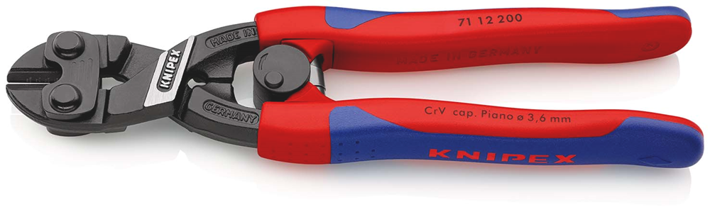 Knipex CoBolt® compacte boutensnijtang | Slanke meer-componentengrepen | Zwart geatramenteerd | Lengte 200 mm - 71 12 200 SB